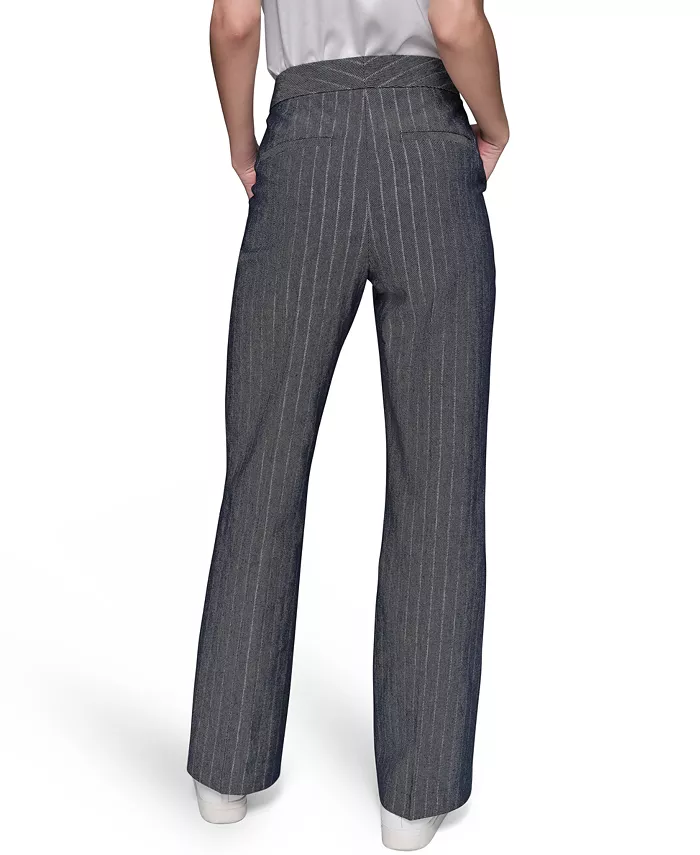 Alfani KARL LAGERFELD PARIS Women's Pinstriped Flare-Leg Pants Women's Fashion Shoes & Accessories
