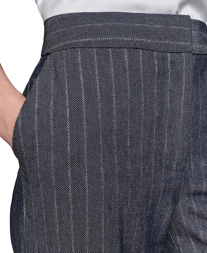 Alfani KARL LAGERFELD PARIS Women's Pinstriped Flare-Leg Pants Women's Fashion Shoes & Accessories