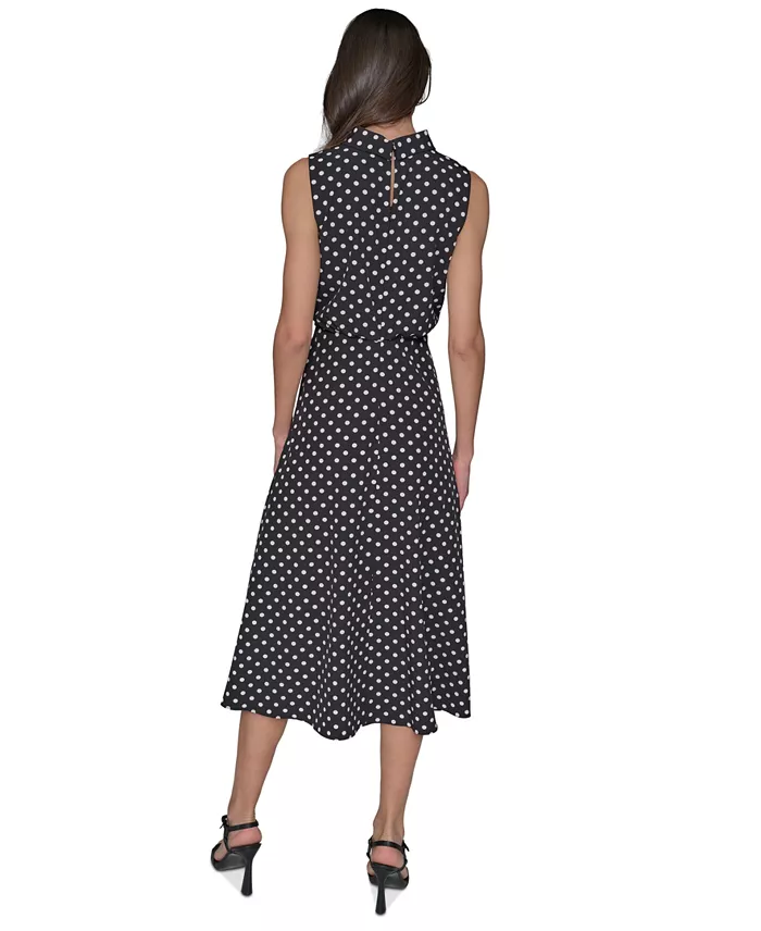 Alfani KARL LAGERFELD PARIS Women's Printed Mock-Neck Midi Dress Women's Fashion Shoes & Accessories