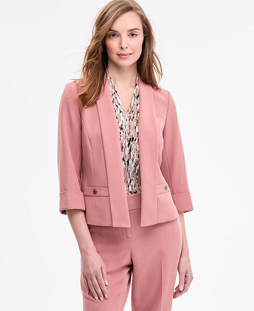 alfani Kasper Women's 3/4-Sleeve Shawl-Collar Blazer Regular & Petite Women's Fashion Shoes & Accessories