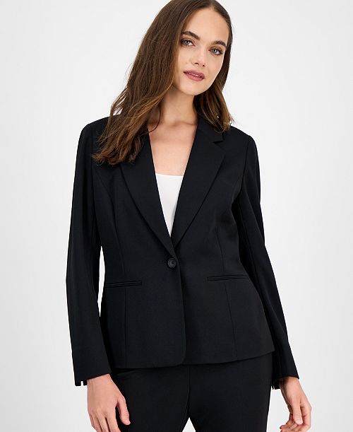 alfani Kasper Women's Notch-Collar One-Button Blazer Women's Fashion Shoes & Accessories