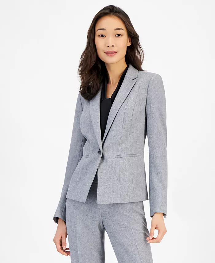 Alfani Kasper Women's Stretch Crepe One Button Blazer Regular & Petite Women's Fashion Shoes & Accessories