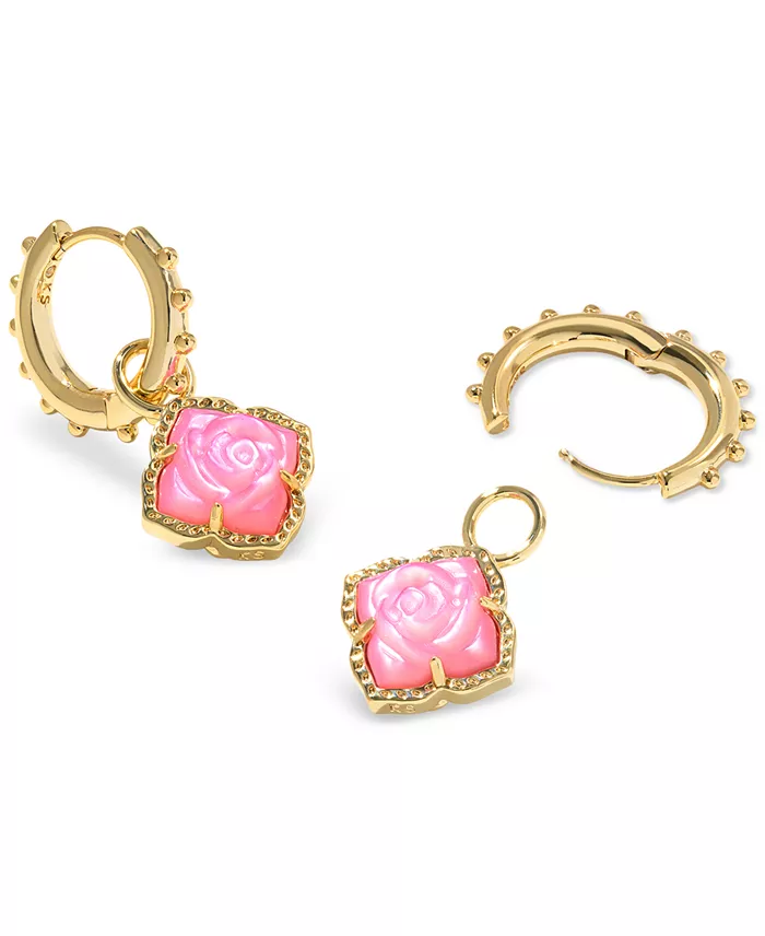 Alfani Kendra Scott 14k Gold-Plated Removable Rose Charm Huggie Hoop Earrings Jewelry & Watches