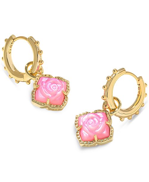 alfani Kendra Scott 14k Gold-Plated Removable Rose Charm Huggie Hoop Earrings Jewelry & Watches