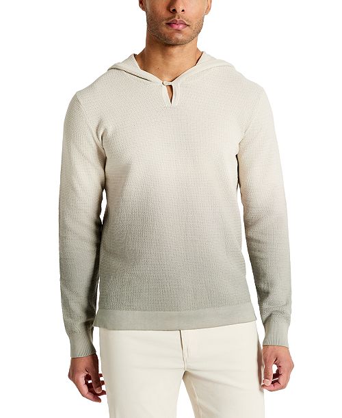 alfani Kenneth Cole Men's 4-Way Stretch Die-Dyed Hooded Sweater Men's Fashion & Accessories