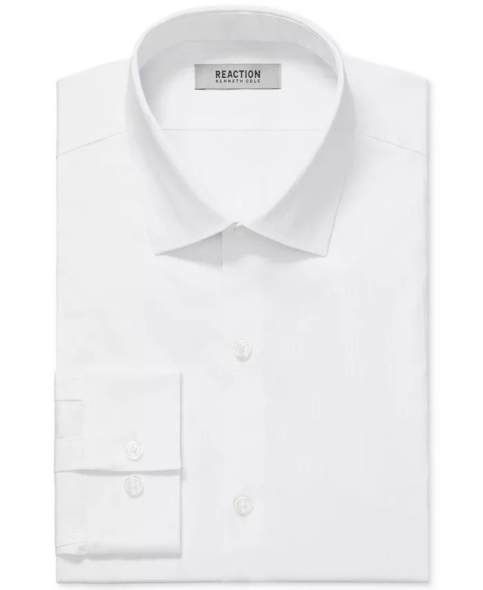 Alfani Kenneth Cole Reaction Techni-Cole Stretch Men's Slim Fit Tonal Stripe Dress Shirt Men's Fashion & Accessories