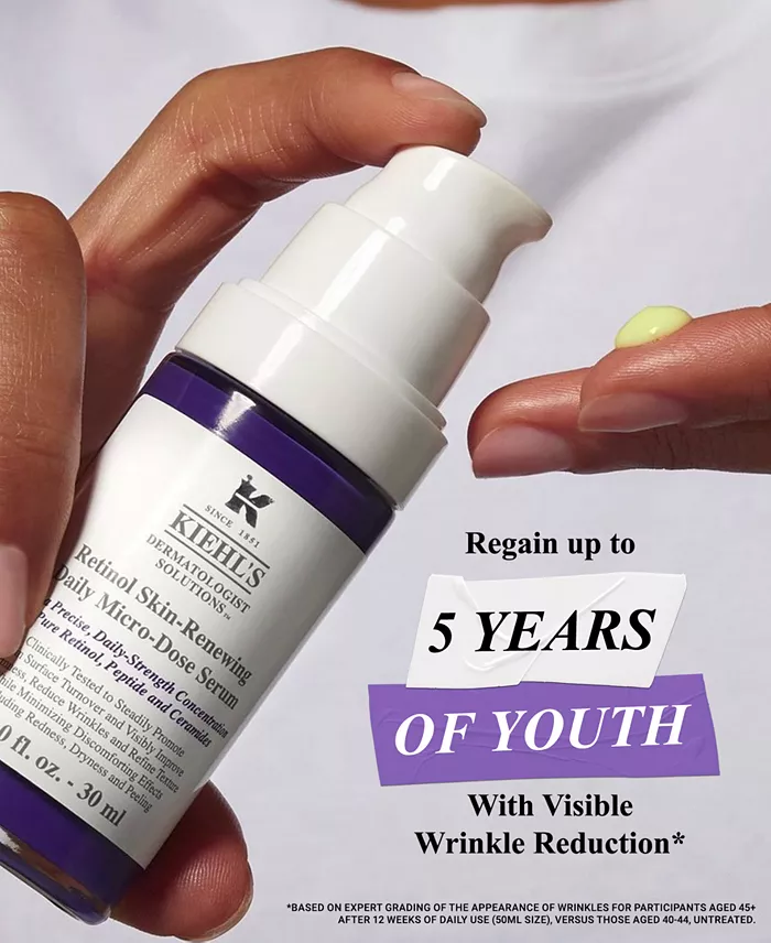 Alfani Kiehl's Since 1851 Micro-Dose Anti-Aging Retinol Serum With Ceramides And Peptide 1.7-oz. Beauty