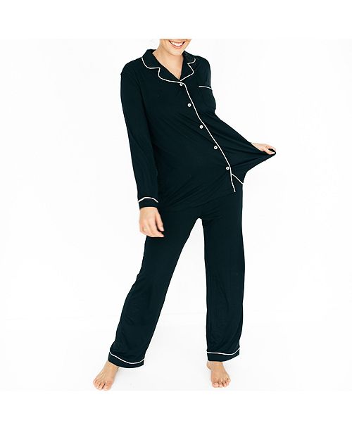 alfani Kindred Bravely Maternity Clea Classic Long Sleeve Nursing Pajama Women's Fashion Shoes & Accessories