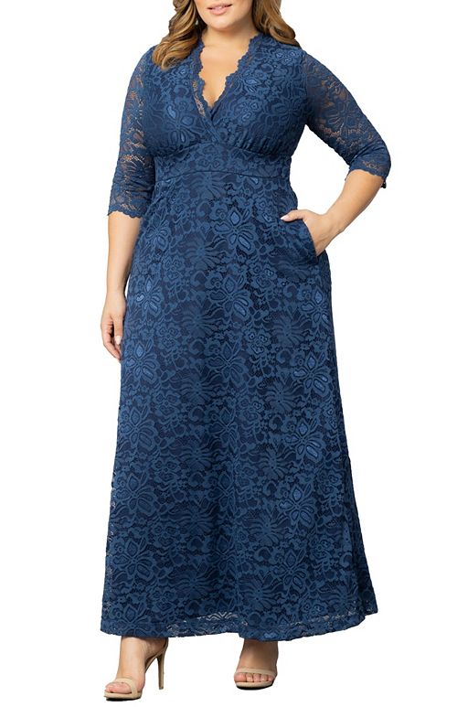 alfani Kiyonna Plus Size Maria Lace Evening Gown Women's Fashion Shoes & Accessories