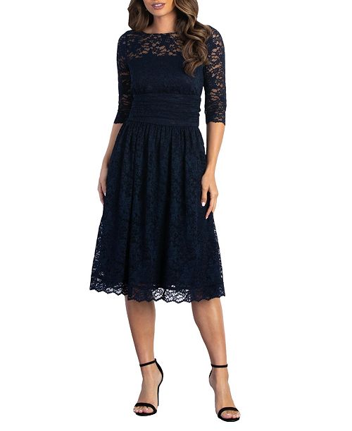alfani Kiyonna Women's Luna Lace Cocktail Midi Dress Women's Fashion Shoes & Accessories