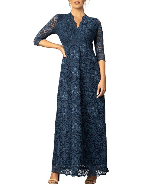 alfani Kiyonna Women's Maria Lace A-Line Evening Gown with Pockets Women's Fashion Shoes & Accessories