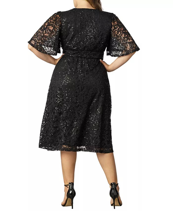 Alfani Kiyonna Women's Plus Size Starry Sequin Lace Cocktail Dress Women's Fashion Shoes & Accessories