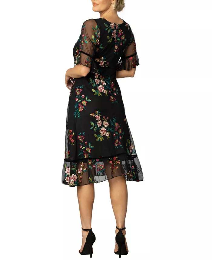Alfani Kiyonna Women's Wildflower Embroidered Floral Mesh Dress Women's Fashion Shoes & Accessories