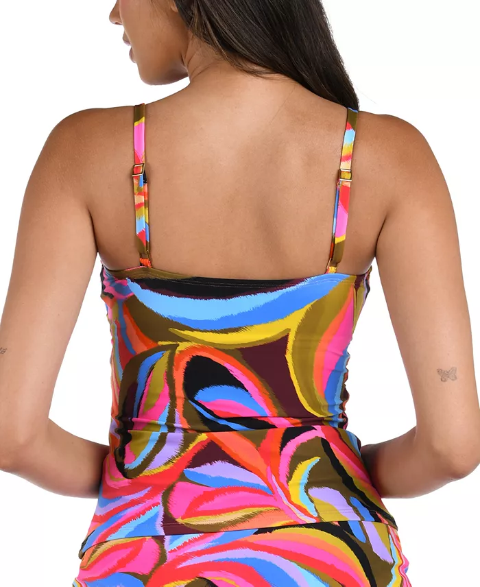Alfani La Blanca Women's Tropic Waves Lingerie Strap Tankini Top Women's Fashion Shoes & Accessories