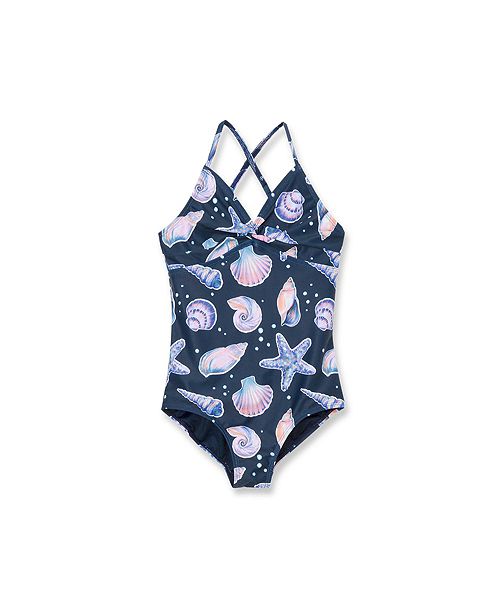 alfani Lands' End Girls Chlorine Resistant Front Twist One Piece Swimsuit Kids