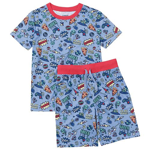 alfani Lands' End Little Boys Short Sleeve Tee and Shorts Pajama Set Kids