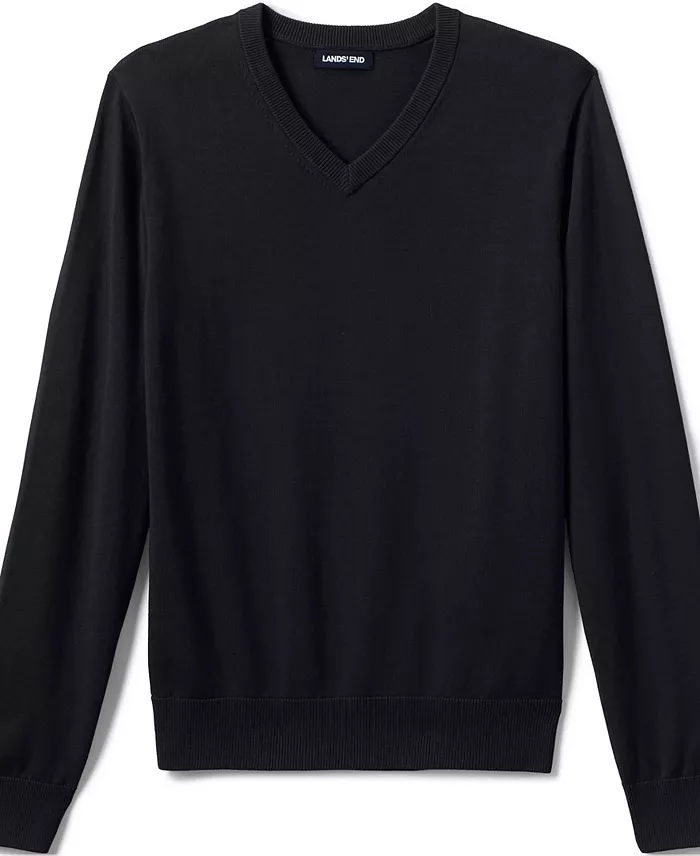 Alfani Lands' End Men's Cotton Modal Fine Gauge V-neck Sweater Men's Fashion & Accessories