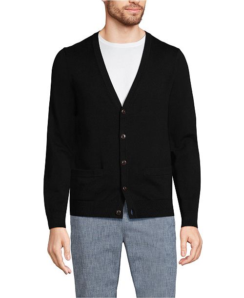 alfani Lands' End Men's Fine Gauge Cotton Cardigan Men's Fashion & Accessories