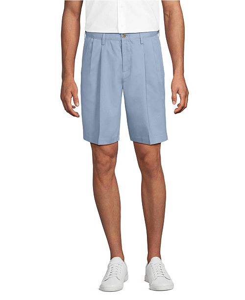 alfani Lands' End Men's No Iron 9" Comfort Waist Pleated Front Chino Short Men's Fashion & Accessories