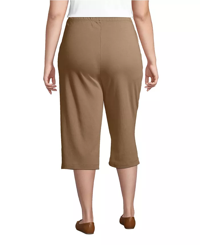 Alfani Lands' End Plus Size Sport Knit High Rise Elastic Waist Capri Pants Women's Fashion Shoes & Accessories