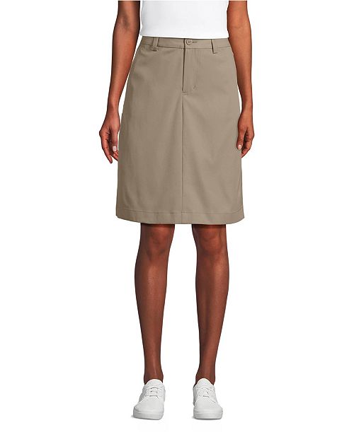 alfani Lands' End Women's Active Performance Chino Skort Top of the Knee Women's Fashion Shoes & Accessories