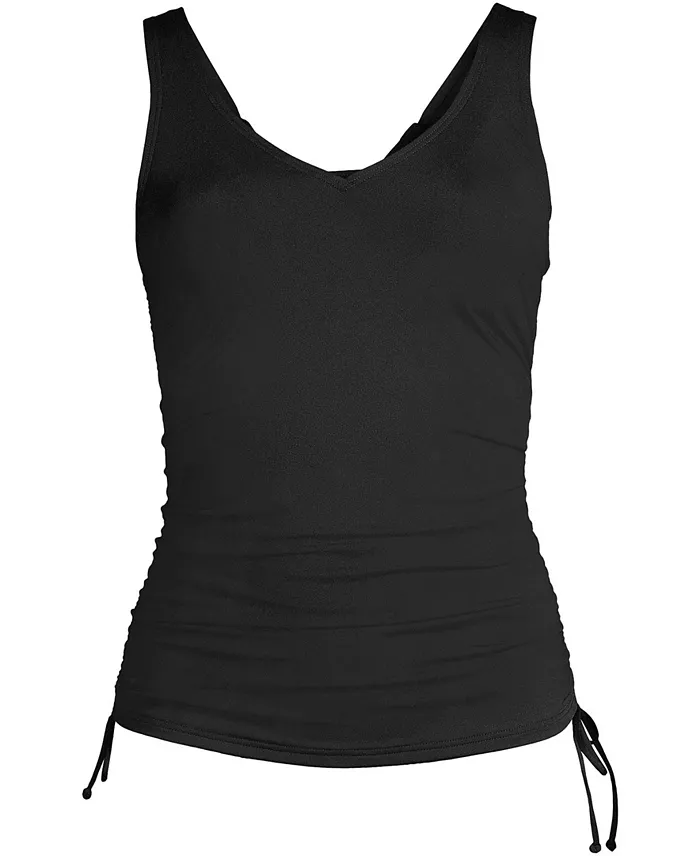 Alfani Lands' End Women's Adjustable V-neck Underwire Tankini Swimsuit Top Adjustable Straps Women's Fashion Shoes & Accessories