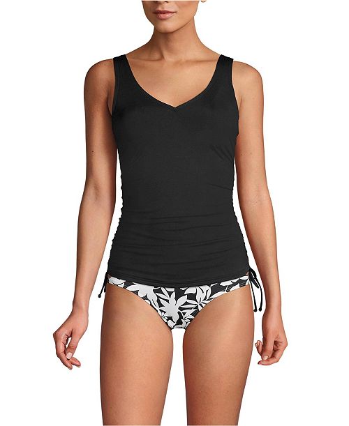 alfani Lands' End Women's Adjustable V-neck Underwire Tankini Swimsuit Top Adjustable Straps Women's Fashion Shoes & Accessories