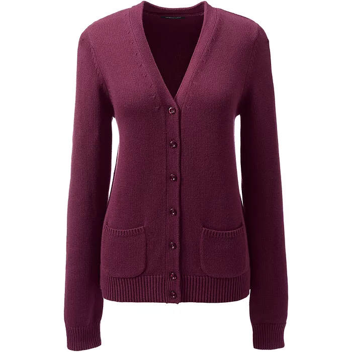 Alfani Lands' End Women's Cotton Modal Button Front Cardigan Sweater Women's Fashion Shoes & Accessories