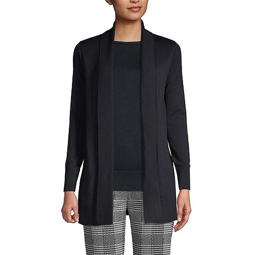 alfani Lands' End Women's Cotton Modal Shawl Collar Cardigan Sweater Women's Fashion Shoes & Accessories