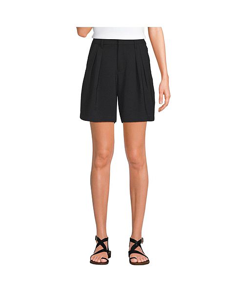 alfani Lands' End Women's Creaseless High Rise 7" Shorts Women's Fashion Shoes & Accessories