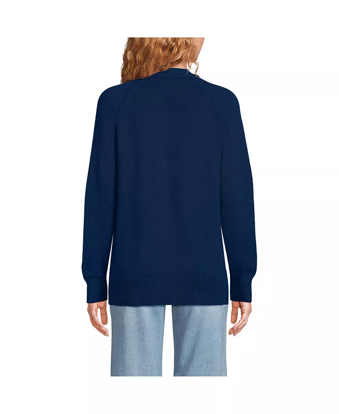 Alfani Lands' End Women's Drifter Varsity Vneck Relaxed Cardigan Sweater Women's Fashion Shoes & Accessories