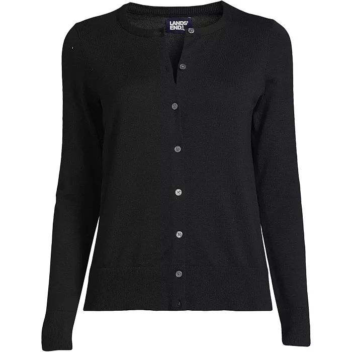 Alfani Lands' End Women's Fine Gauge Cotton Cardigan Sweater Women's Fashion Shoes & Accessories
