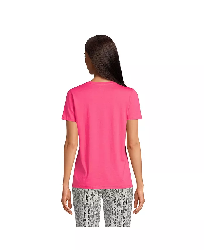 Alfani Lands' End Women's Relaxed Supima Cotton V-Neck T-Shirt Women's Fashion Shoes & Accessories