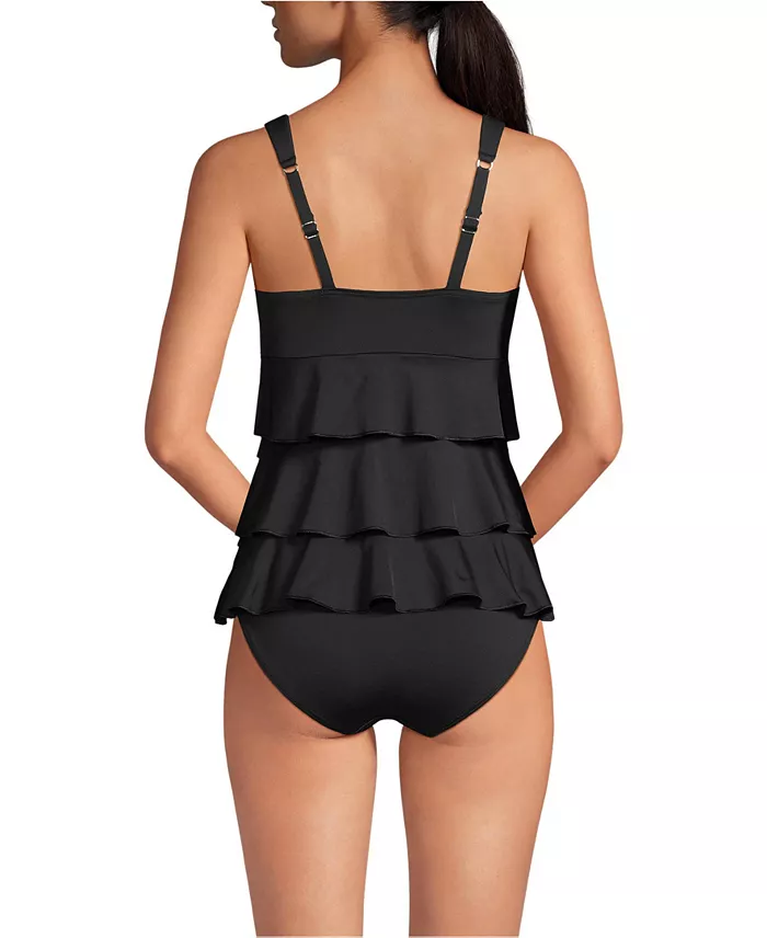 Alfani Lands' End Women's Ruffle Fauxkini One Piece Swimsuit Women's Fashion Shoes & Accessories