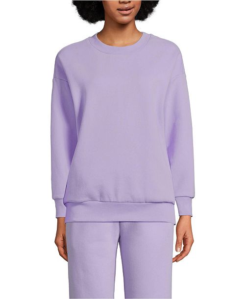 alfani Lands' End Women's Serious Sweats Oversized Long Sleeve Crew Neck Sweatshirt - Set Top Women's Fashion Shoes & Accessories