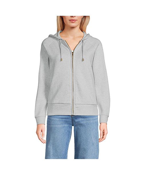 alfani Lands' End Women's Serious Sweats Relaxed Long Sleeve Full Zip Hoodie Sweatshirt Women's Fashion Shoes & Accessories