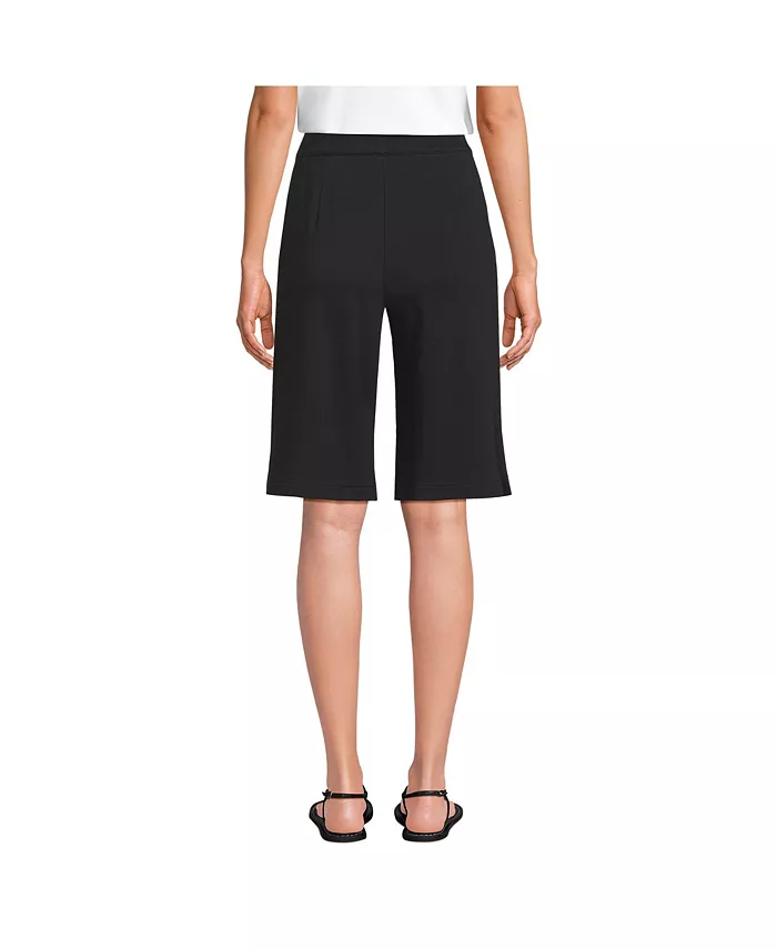 Alfani Lands' End Women's Sport Knit High Rise Pleated 12" Bermuda Shorts Women's Fashion Shoes & Accessories