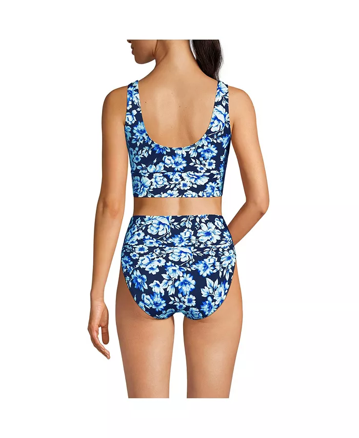 Alfani Lands' End Women's Tugless Midkini Top And High Waisted Bottom Swimsuit Set Women's Fashion Shoes & Accessories