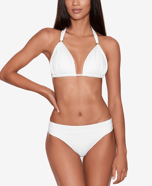 alfani Lauren Ralph Lauren Beach Club Solid Molded Cup Halter Bikini Top & Bottom Women's Fashion Shoes & Accessories