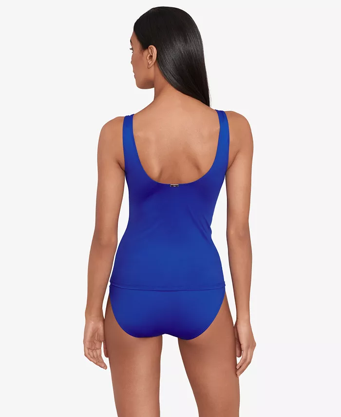 Alfani Lauren Ralph Lauren Beach Club Solid Ruffle Tankini Top Women's Fashion Shoes & Accessories