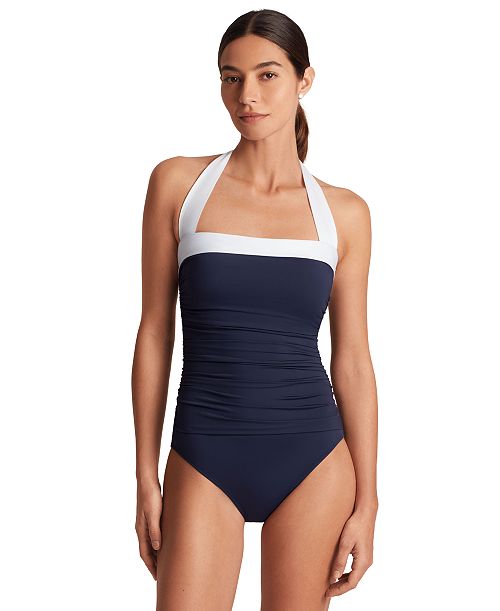 alfani Lauren Ralph Lauren Bel Air One-Piece Swimsuit Women's Fashion Shoes & Accessories