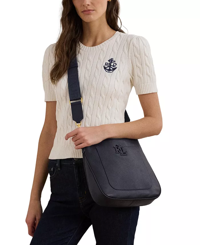 Alfani Lauren Ralph Lauren Cameryn Pebbled Leather Small Crossbody Handbags Purses & Accessories