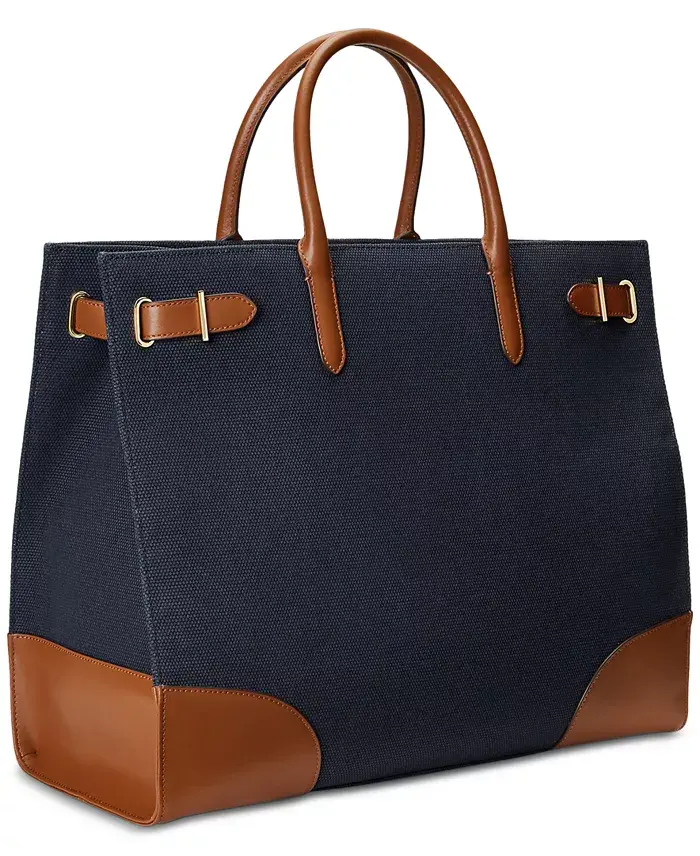 Alfani Lauren Ralph Lauren Canvas Large Devyn Tote Bag Handbags Purses & Accessories