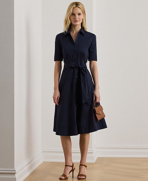 alfani Lauren Ralph Lauren Cotton Shirtdress Women's Fashion Shoes & Accessories