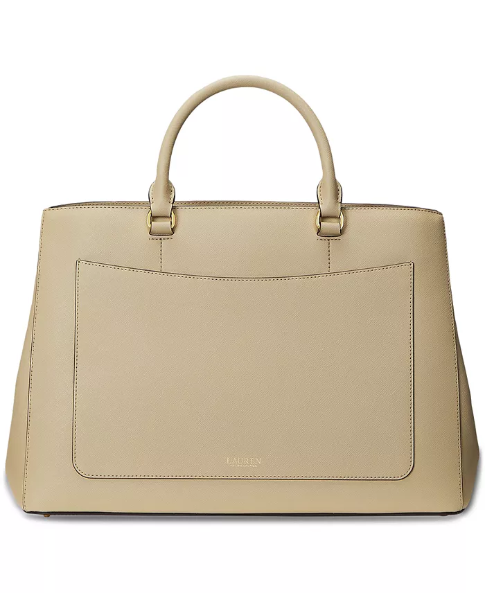 Alfani Lauren Ralph Lauren Crosshatch Leather Large Hanna Satchel Handbags Purses & Accessories