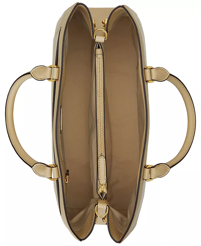 Alfani Lauren Ralph Lauren Crosshatch Leather Large Hanna Satchel Handbags Purses & Accessories