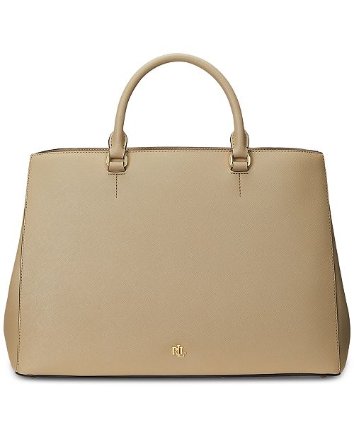alfani Lauren Ralph Lauren Crosshatch Leather Large Hanna Satchel Handbags Purses & Accessories