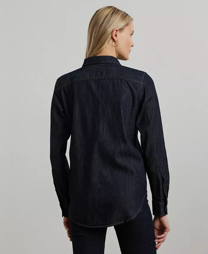 Alfani Lauren Ralph Lauren Denim Shirt Women's Fashion Shoes & Accessories