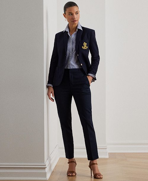 alfani Lauren Ralph Lauren Double-Faced Stretch Cotton Pant Women's Fashion Shoes & Accessories