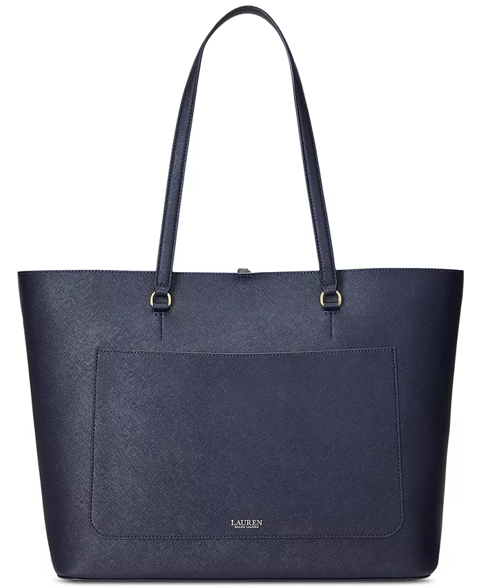 Alfani Lauren Ralph Lauren Karly Crosshatch Leather Large Tote Handbags Purses & Accessories